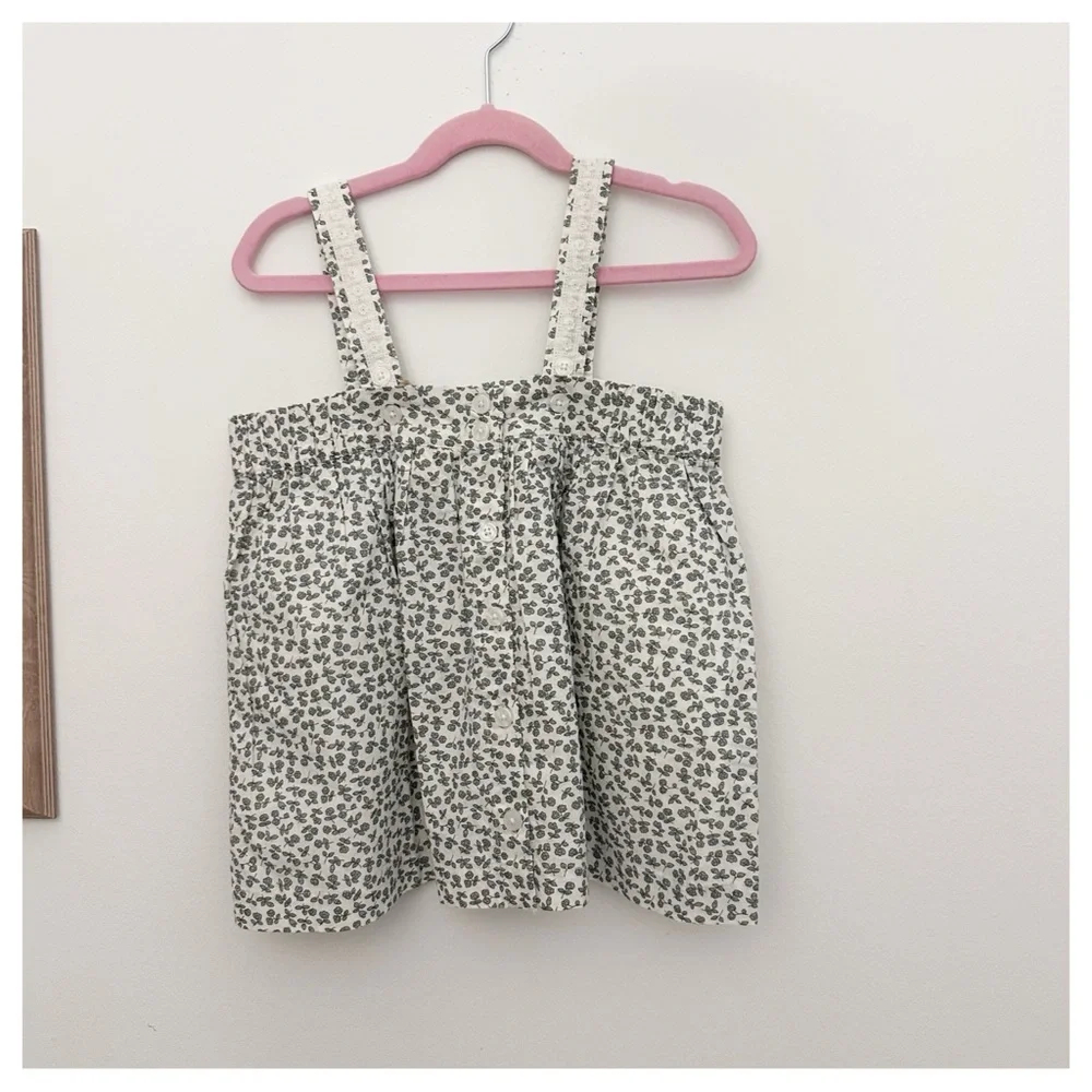NWT Little Cotton‎ Clothes Lissy Sun Top Porcelain Floral. Green/white sz 8/9